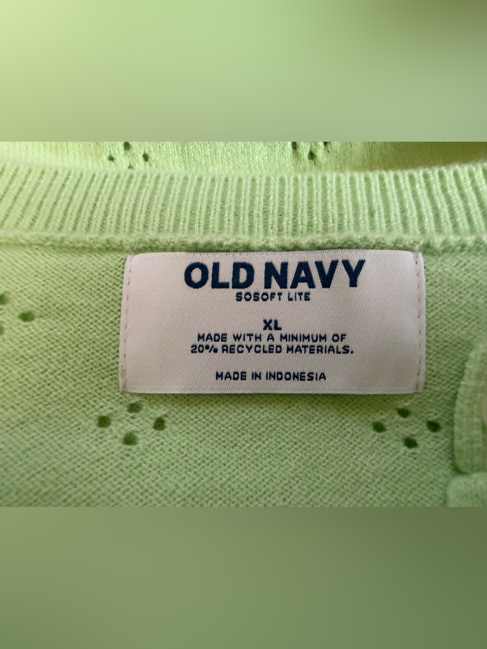 Old Navy Women's Light Green SoSoft Lite Cropped Crew-Neck Cardigan XL #3094 - Picture 5 of 6